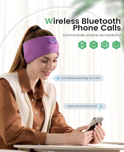 Sleep Headphones Headband, Bluetooth 5.4 Sleep Headband Headphones for Side Sleepers with Ultra-Thin HD Stereo Speakers, Fast-Charging Battery, Wireless Earphones Sport Headband for Men Women