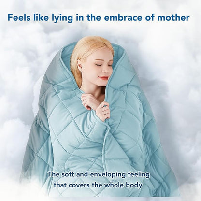 Topcee Weighted Blanket for Adults (15 lbs, 48" x 72") Twin Size Soft Cooling Heavy Blanket Sleeping, Apply to 130-160 lbs Body, Thick Breathable Blanket with Glass Bead, Easy Care