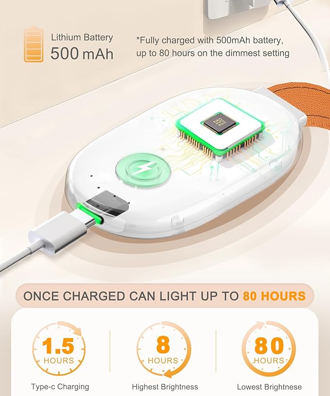 Rechargeable Clip-On Reading Light, 4 Color Temperature Modes, Stepless Brightness Adjustment, Eye-Caring, Perfect for Bedtime Reading