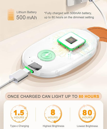Rechargeable Clip-On Reading Light, 4 Color Temperature Modes, Stepless Brightness Adjustment, Eye-Caring, Perfect for Bedtime Reading