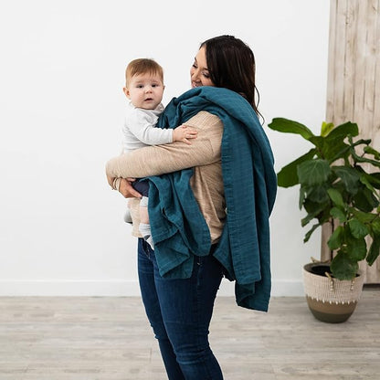 Natemia XL Muslin Baby Blanket - Ultra Soft, Breathable Baby Blankets for Girls, Boys, Parents - Newborn Essentials - Multi-Purpose Stroller Cover, Play Mat, Snuggly Throw Blanket - Cotton Rayon Blend