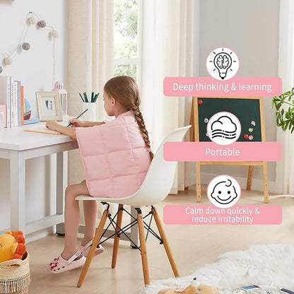 HOSUKKO Weighted Blanket - 2 lbs Pink Heavy Lap Indoor - Small Size Breathable Blanket(19 * 21 inches, 2 lbs)