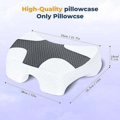 Pillowcase for 7.1 inch Height Side Sleeper Pillow with Arm Hole, Breathable Skin-Friendly Fabric, Machine Washable, Pillow Core Not Included
