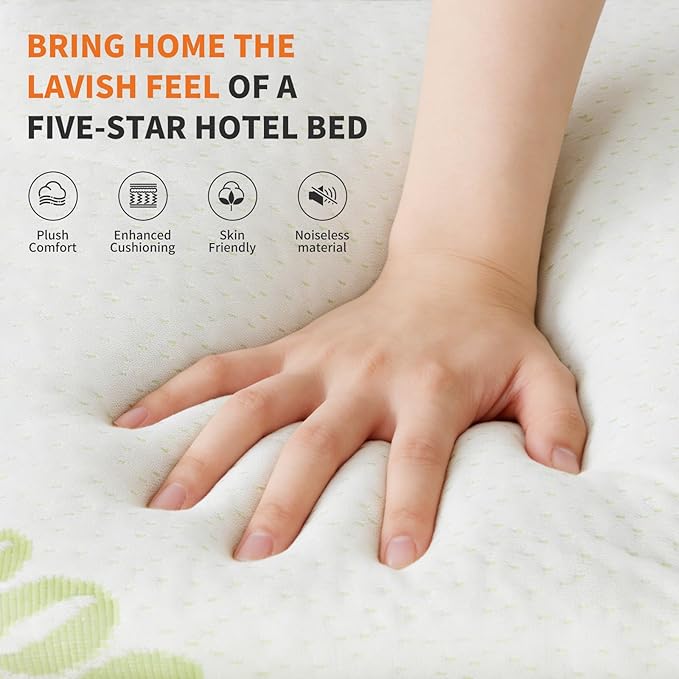 NEWBULIG Twin XL Mattress Topper Viscose Derived from Bamboo, Thick Pillow Top Mattress Pad with Stretchable Pockets, Soft Mattress Topper for Back Pain Relief