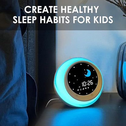 I·CODE Time to Wake Alarm Clock for Kids, Children's Sleep Trainer, Kids Wake Up Light, Sleep Sound Machine, Ideal Gift for Toddlers