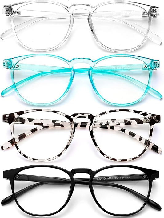 Blue Light Blocking Glasses for women/men - 4Pack Computer Reading/Gaming/TV/Phones Glasses Anti UV Glare Eyestrain