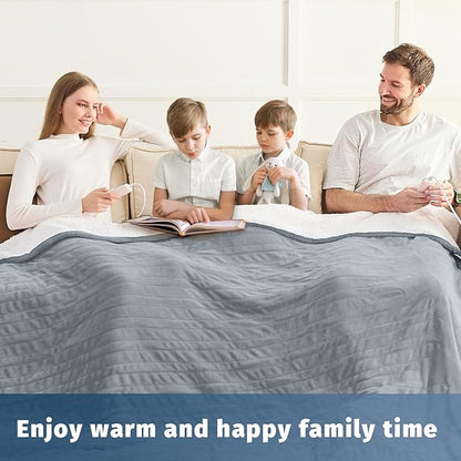 Heated Electric Blanket Queen Size - 84" x 90" Heating Blanket with Dual Control, 10 Heating Levels & 8 Hours Auto Off, Soft Warm Flannel Blanket, Christmas Birthday Gifts for Senior Grandma