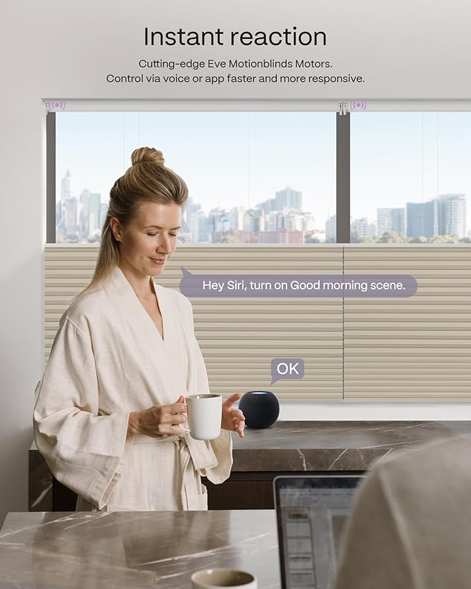 Graywind Motorized Matter Cellular Shades- 100% Blackout Top Down Bottom Up 1-3/4"Cell Honeycomb Blinds for Indoor Windows, Compatible with Alexa Google Siri, Custom Size,Pearl White