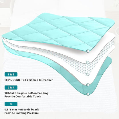 L'AGRATY Weighted Blanket - 48"x72" 20lbs Cooling Breathable Heavy Blanket Microfiber Material with Glass Beads for Adult All-Season Summer Fall Winter Soft Thick Comfort