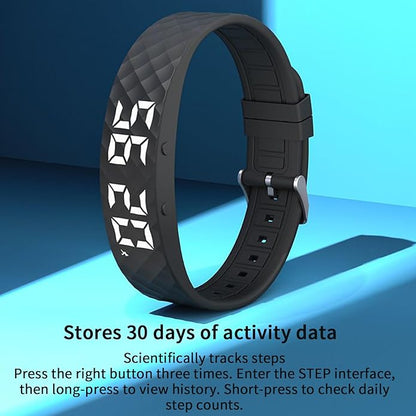 Alarm Bracelet, Silent Timer Watch, 8.82x0.65x0.37inches Wristband Vibration, Adjustable Clock Band with Rubber Build, Travel Accessory with Modern Style, Sleep Aid Gear for Women Men Seniors Elderly