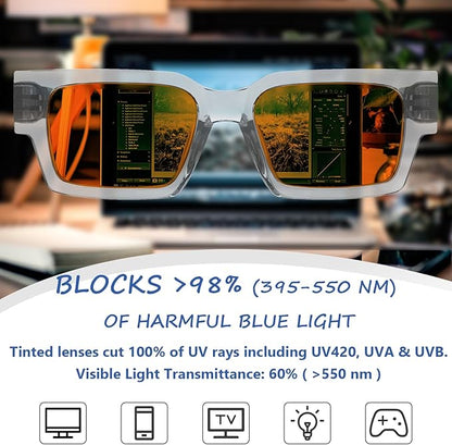 Eyekepper Blue Light Blocking Glasses Men Orange Tinted for Computer Gaming, Sleep Better and Reduce Eyestrain