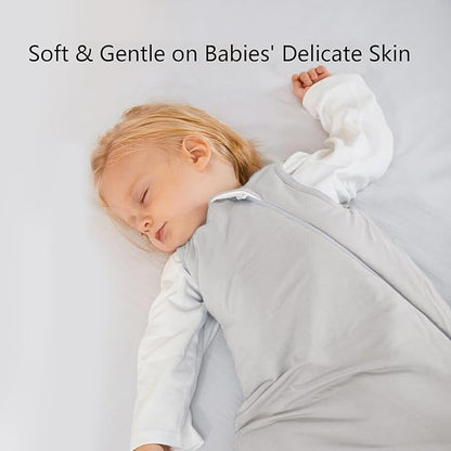Rayon Made from Bamboo Sleep Sack 0-6 Months 1.0 Tog Ultra Soft Baby Wearable Blanket 0-3 Months Sleeping Sack 3-6 Months for Infant Newborn Babies Unisex Girl Boy 2-Way Zipper Breathable Lightweight