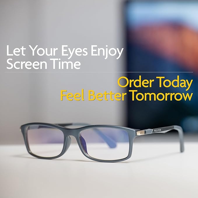 Prospek Blue Light Blocking Glasses - Clear Lens for Office & Meetings, Professional Style for Men Women, Reduce Eye Strain