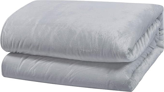 Minky Weighted Blanket, Large King Size 90”x92” | 15LB Heavy Blanket with Premium Glass Beads – Soft Microfiber Fleece Throw Blanket for Adults, fits Queen and King Beds (Gray)