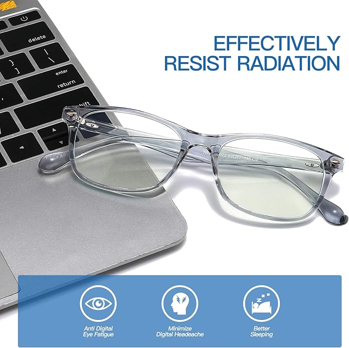 Gysnail Blue Light Blocking Computer Glasses Men/Women, Eye Fatigue Relieve & Better Sleep, Blue Blocker Gaming Glasses