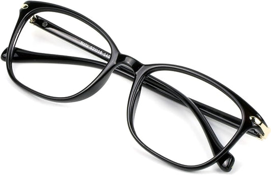 VisionGlobal Blue Light Blocking Glasses for Women/Men, Anti Eyestrain, Computer Reading, TV Glasses, Stylish Square Frame, Anti Glare(Black,+4.25 Magnification)