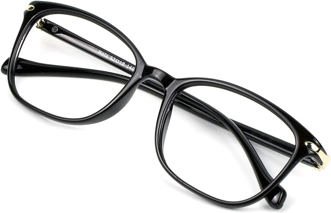 VisionGlobal Blue Light Blocking Glasses for Women/Men, Anti Eyestrain, Computer Reading, TV Glasses, Stylish Square Frame, Anti Glare(Black,+4.50 Magnification)