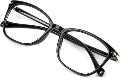 VisionGlobal Blue Light Blocking Glasses for Women/Men, Anti Eyestrain, Computer Reading, TV Glasses, Stylish Square Frame, Anti Glare(Black,+5.75 Magnification)