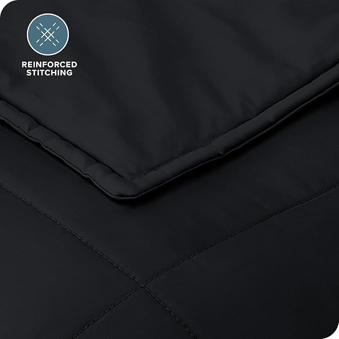 Bare Home Weighted Blanket King Size 30lb (80" x 87") for Adults - All-Natural 100% Cotton - Premium Heavy Blanket Nontoxic Glass Beads (Black, 80"x87")