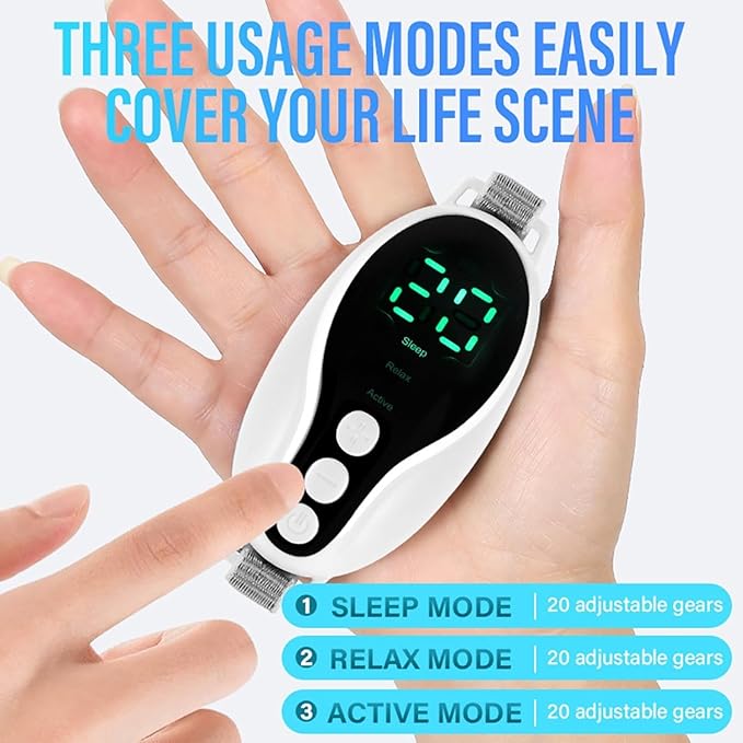Sleep Aid Device Handheld Low Frequency Pulse of microcurrent Sleep Machine Insomnia Relief Anxiety Help Sleep (White, Standard)