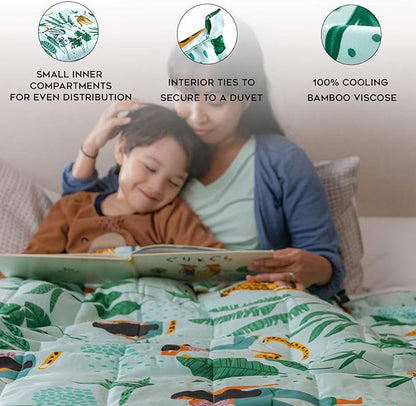 YnM Cooling Weighted Blanket,Bed Blanket for Two Person of 90~160lbs, Ideal for Queen/King/Ca King Bed (80x87 Inches, 20 Pounds, Leopard)| A Duvet Included
