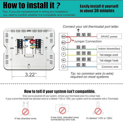 5-1-1 Day Programmable Thermostats for Home 1 Heat/ 1 Cool Conventional Single-Stage Systems