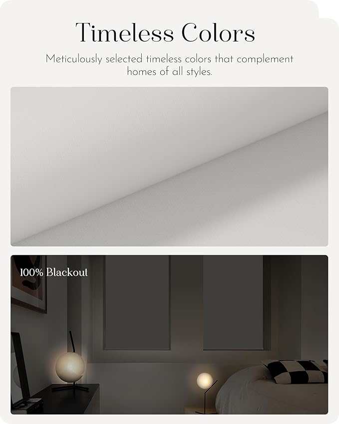 Graywind Smart Roller Shades 100% Blackout Window Blinds with APP Control Customized Automatic Shades for Home and Office(39" Wx72 H,White)