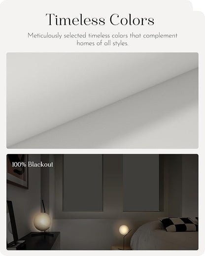 Graywind Smart Roller Shades 100% Blackout Window Blinds with APP Control Customized Automatic Shades for Home and Office(43" Wx72 H,White)