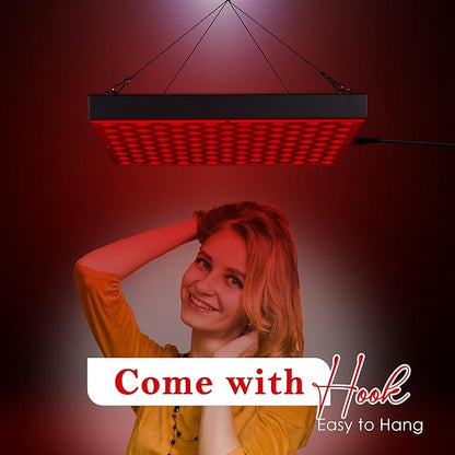 LED Red Light Therapy Panel for Face & Body - 45W Device with Deep 660nm & Near Infrared 850nm & Adjustable Hanger, Skin Care Beauty, Hair Growth, Natural Pain Relief for Muscle & Joints