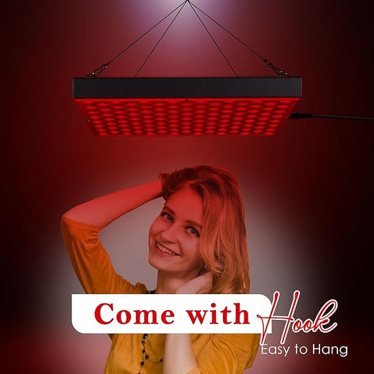 LED Red Light Therapy Panel for Face & Body - 45W Device with Deep 660nm & Near Infrared 850nm & Adjustable Hanger, Skin Care Beauty, Hair Growth, Natural Pain Relief for Muscle & Joints