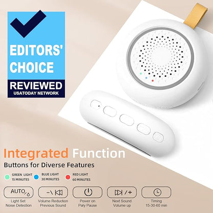 Hatch Portable Pink Sound Machine, Nature Sound White Noise Sound Machine with Night Light for Sleep, Meditation, Relaxation, Anxiety Relief, Concentration for Adults Kids Baby ADHD Home Office Travel