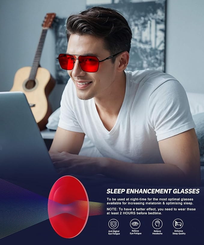 ANYLUV Blue Green Light Blocking Glasses for Men Women Blue Light Glasses Sleep Enhancement Glasses for Eyes Protection
