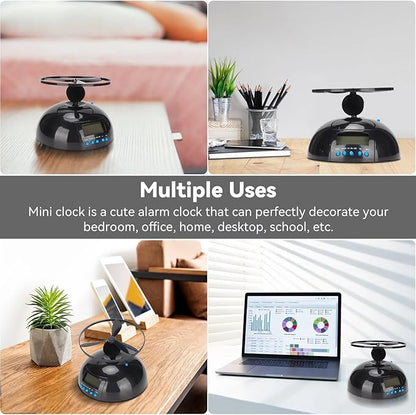 Flying Alarm Clock with Helicopter Propeller – Moving Alarm Clock on Wheels for Heavy Sleepers, Digital LED Run Away Gadget Clock, Creative Gift for Bedroom & Office Use