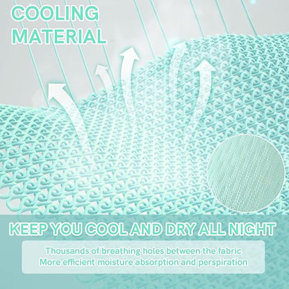 YnM Cooling Weighted Blanket, Handmade Chunky Yarn Knitted Design, Temperature Regulating and Breathable, Machine Washable Throw for Sleep or Home Decor (Menthe Green, 80x87 Inch, 25lbs)