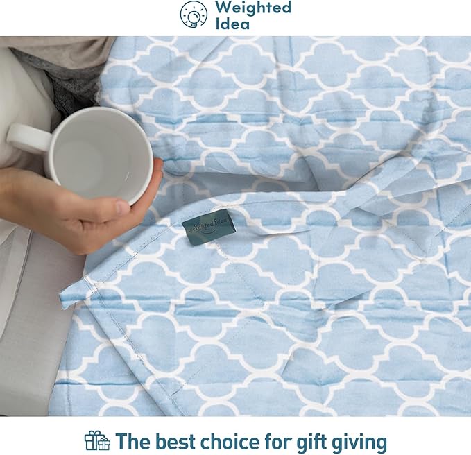 Weighted Idea Weighted Blankets for Adults (Lanterns,48"x72",12lbs) Breathable Twin Blanket with Premium Glass Beads Heavy Soft Throw Blanket for All-Season