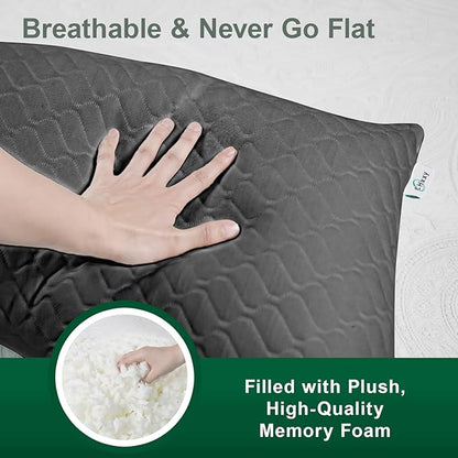 Side Sleeper Pillow for Neck and Shoulder Reilef, Ergonomic Design Medium Firm Pillow, Queen Size Bed Pillows for Sleeping, Cross Cut Memory Foam Pillows for Back, Stomach and Side Sleepers
