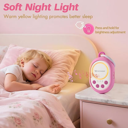 2025 Mom's Choice Awards | White Noise Sound Machine Baby with Night Light, 20 Soothing Sounds, 22 Hours Battery Life, Travel, Registry Gift, Shower, Clips on Baby Stroller