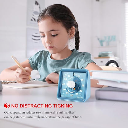 Secura 60-Minute Visual Countdown Timer for Kids & Adults, Classroom Time Management Tool (Blue & Blue)