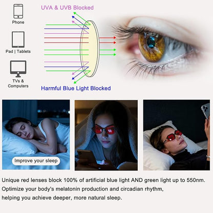 LIKSMU Blue Light Blocking Glasses for Woman Men Blue light Blocker Eyewear Trendy Rectangle Small Eyeglasses, 2pack