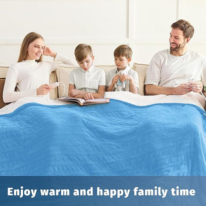 Heated Electric Blanket Queen Size - 84" x 90" Heating Blanket with Dual Control, 10 Heating Levels & 8 Hours Auto Off, Soft Warm Flannel Blanket, Christmas Birthday Gifts for Senior Grandma