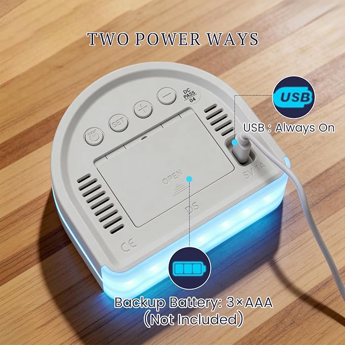 Heavy Sleeper Alarm Clock: Super Loud Alarm & Gentle Wake-Up Light for Adults, Kids, Teens | Digital Display with Time & Temperature | Adjustable Brightness & USB Charger | Compact Clock