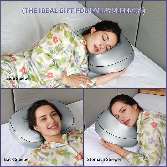 Blue Ear Piercing Pillow - Side Sleeper Support with 3.5" Ear Hole Relief, Hypoallergenic Orthopedic Pillow for Healing Piercings