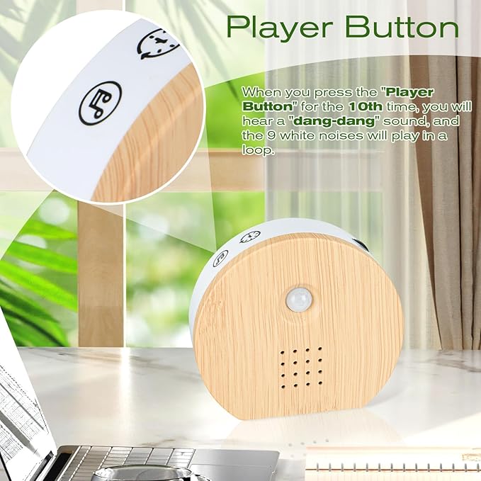 Singing Bird Box Original, White Noise Nature Sound Box with Motion Sensor Portable Birds Chirping with Timer, 9 Soothing Songs, Sound Therapy for Bathroom, Home, Baby, Adult, Travel Relaxing (0-90dB)