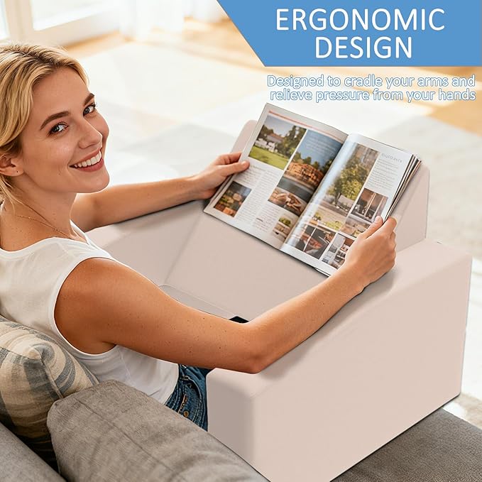 Lap Desk Pillow with Removable Cover Adjustable Angle Gaming & Machine Washable Reading Pillow for Adults Multipurpose Laptop Bed Tray with Arms for Working
