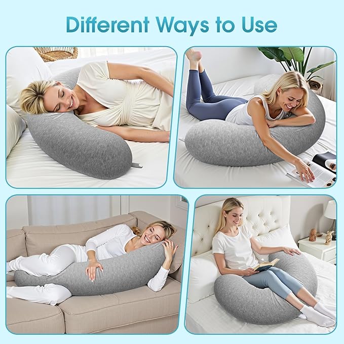 Body Pillow, Long Pillow, Memory Foam Body Pillow, C-Shaped Side Sleep Pillow, Long Lumbar Pillow, 35”×10”