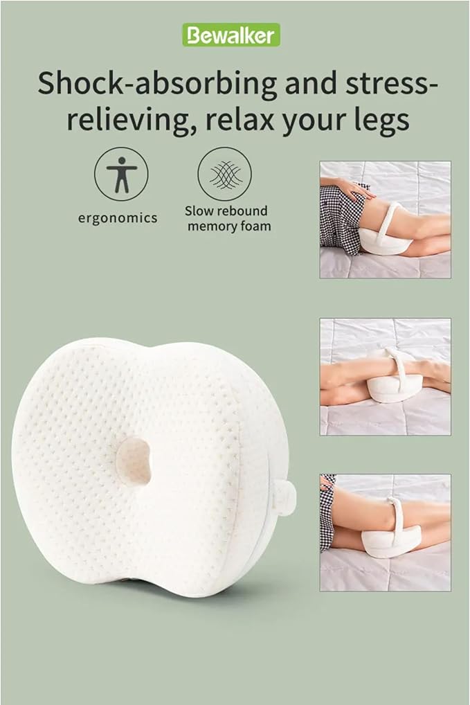 Orthopedic Leg Pillows for Side Sleeper Relieve Knees Sciatica Leg Pregnancy Pain Contour Legacy Knee Foam Support Pillow Soothing Pain Relief for Sciatica Back HIPS Knees Joints (Gray)