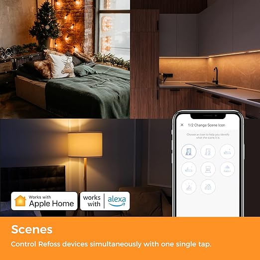 Refoss Smart Switch Single Pole 4 Pack, Smart Light Switch, Neutral Wire Required, Compatible with Apple HomeKit, Amazon Alexa, Voice Control, 120V AC, 2.4GHz Wi-Fi, No Hub Required