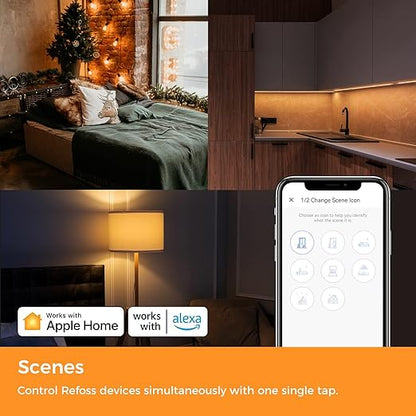 Refoss Smart Switch Single Pole 4 Pack, Smart Light Switch, Neutral Wire Required, Compatible with Apple HomeKit, Amazon Alexa, Voice Control, 120V AC, 2.4GHz Wi-Fi, No Hub Required