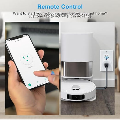 WiFi Smart Outlet Plug with Remote,GreenCycle Electric Smart Plug with 2 Remote,Compatible with Alexa and Google Home via Tuya,15A/1500W，Remote Control from Anywhere,TUV FCC List(2.4G)