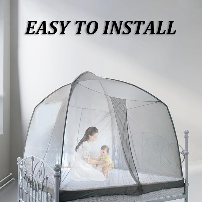 Faraday Fabric Emf Bed Canopy Silver Bed Drapes Mesh Protection Canopy RF Shielding Netting Queen Size (Color : Silver1, Size : Large)